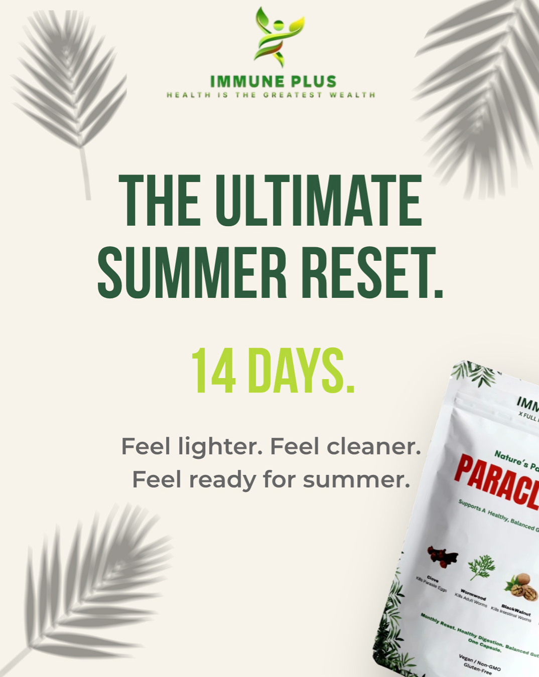 Immune Plus summer reset campaign cover